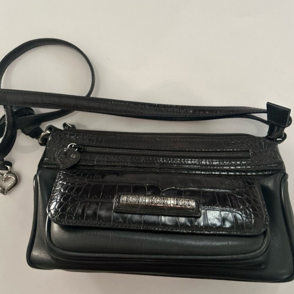 Brighton adjust. strap shoulder/crossbody organizer handbag/purse. Pockets! EUC!